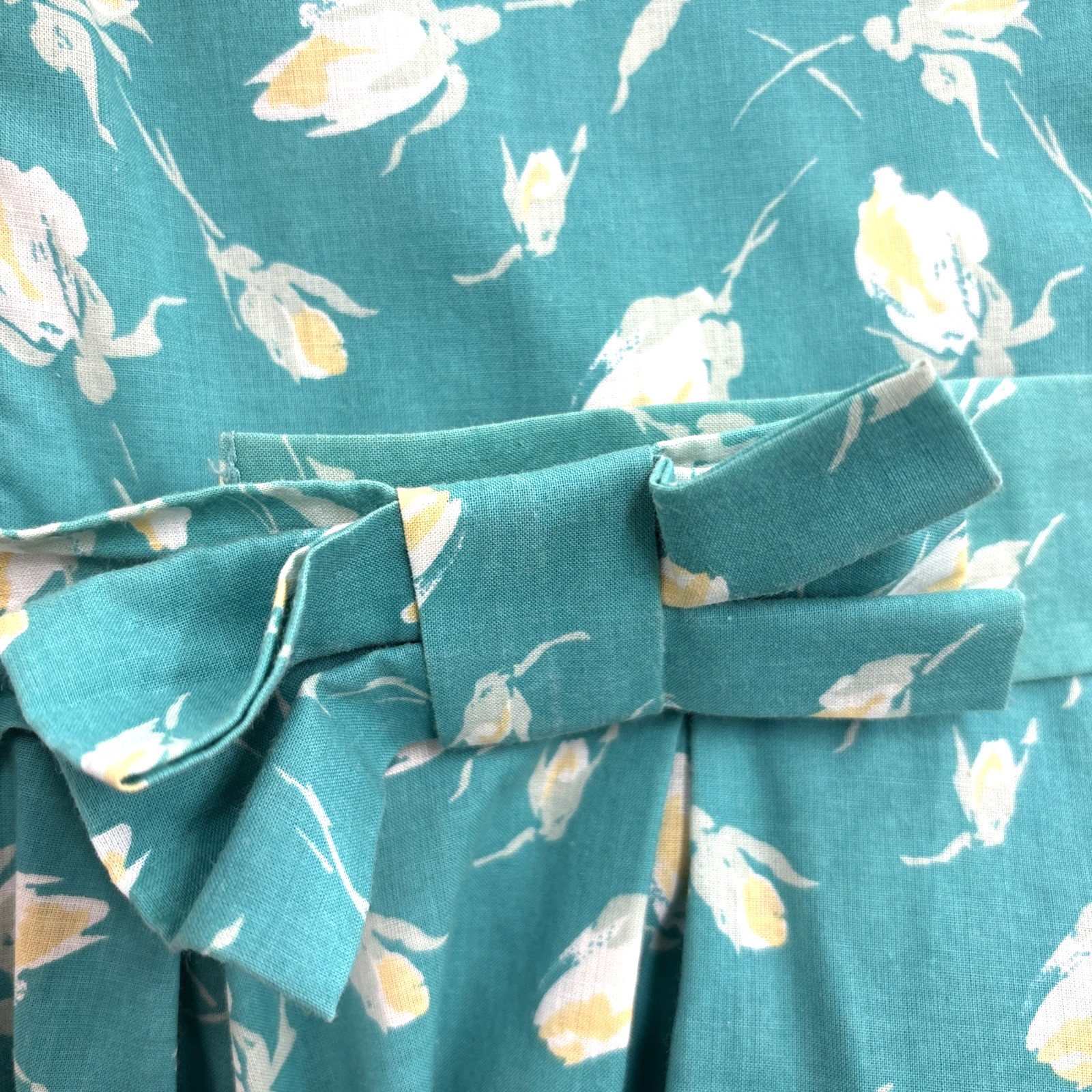 Vintage Laura Ashley Floral Belted Dress Blue Sz 12 Cottagecore garden Sundress