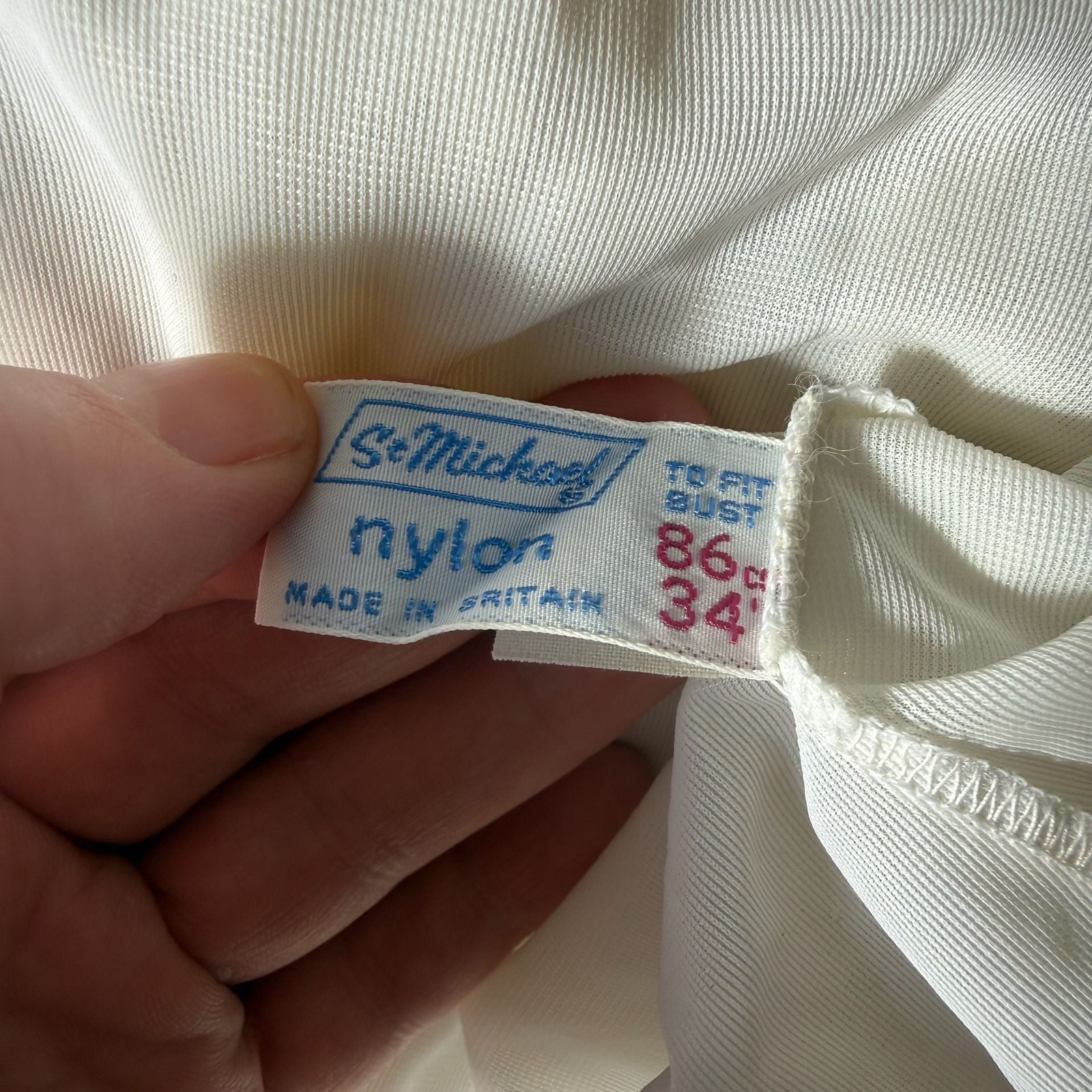 Vintage St Michael Sheer White Nylon and Lace Maxi Nightgown Made in Britain