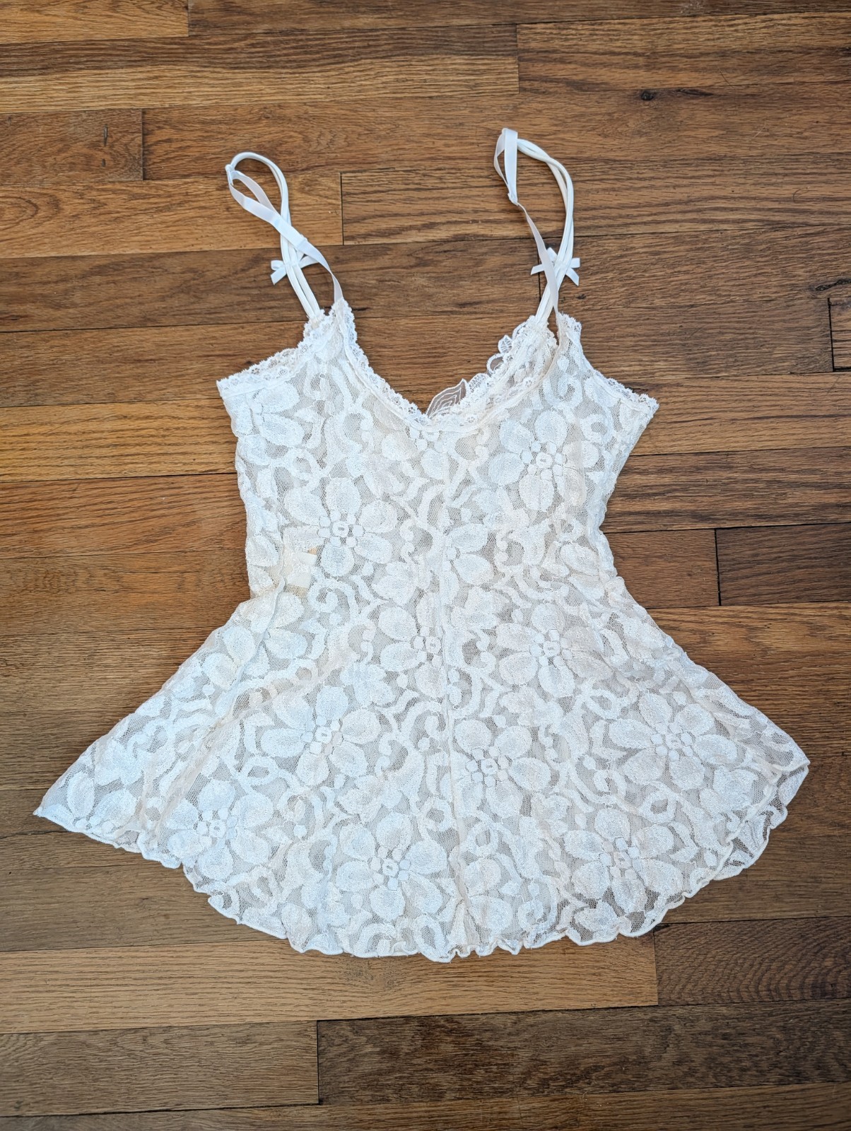 Vintage 60&rsquo;s Babydoll Camisole Lace Floral The Priscilla Collection Small Sequin