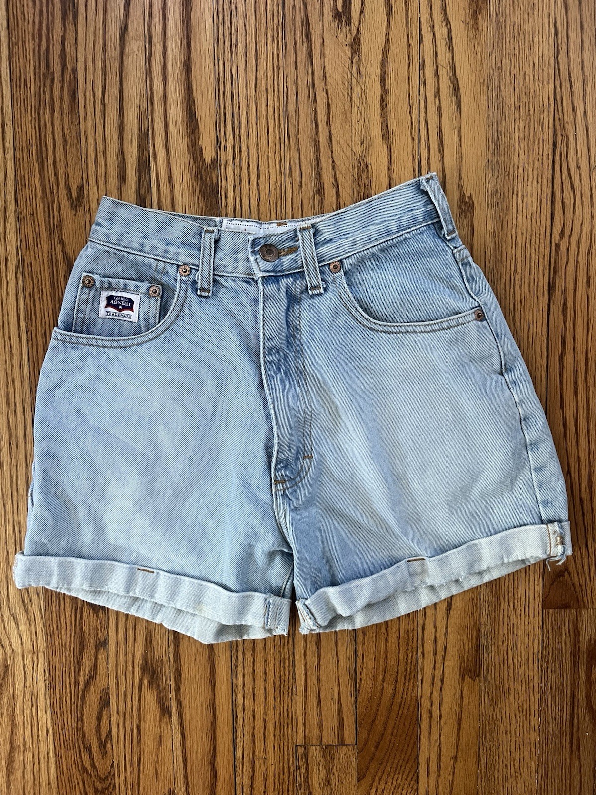 Vtg Claudio Agnelli Denim Jean Shorts High Rise Light Wash Sz. 26/1 Made In USA