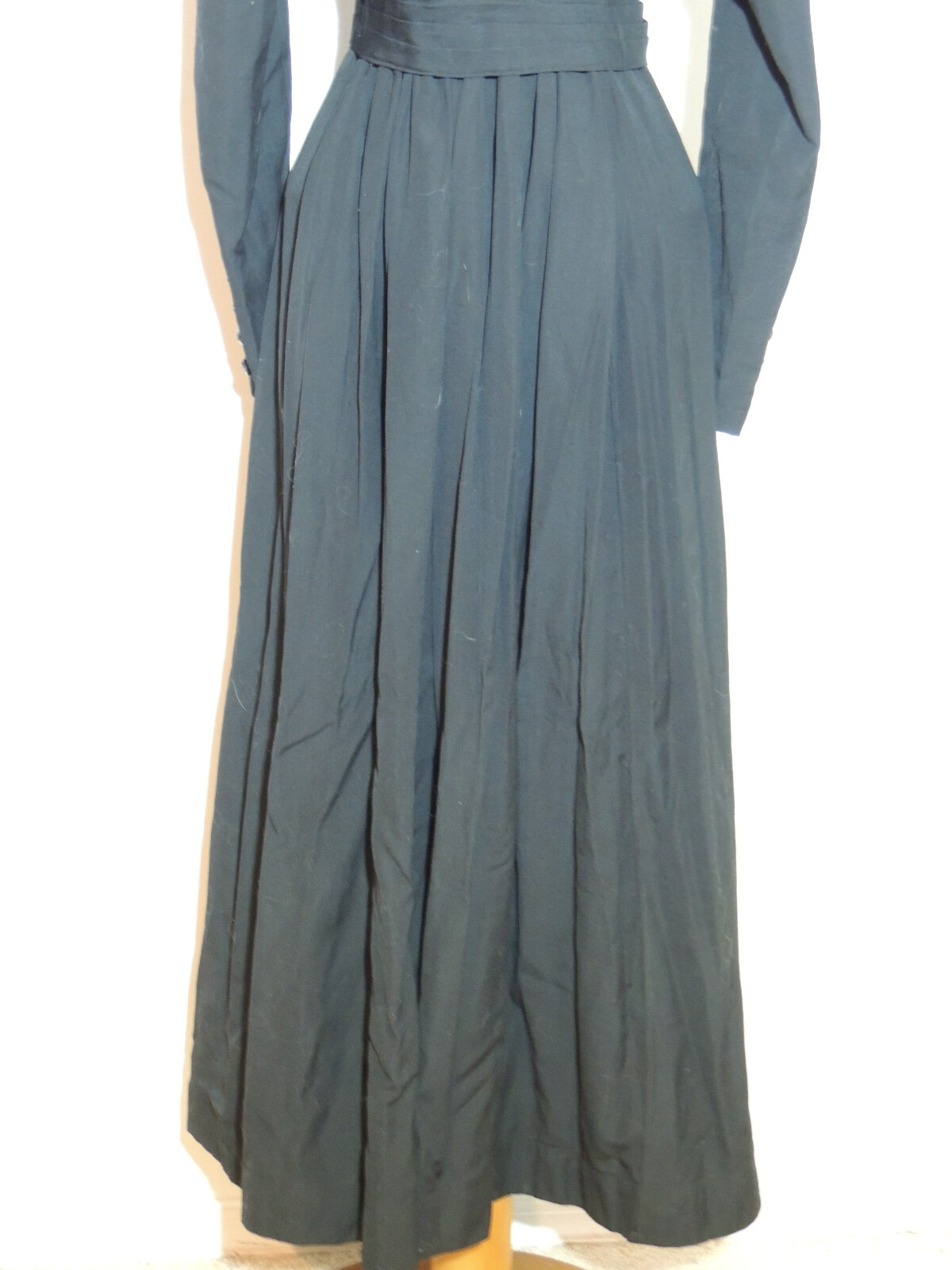 Edwardian / Titanic Era Black Fine Wool Dress Sm