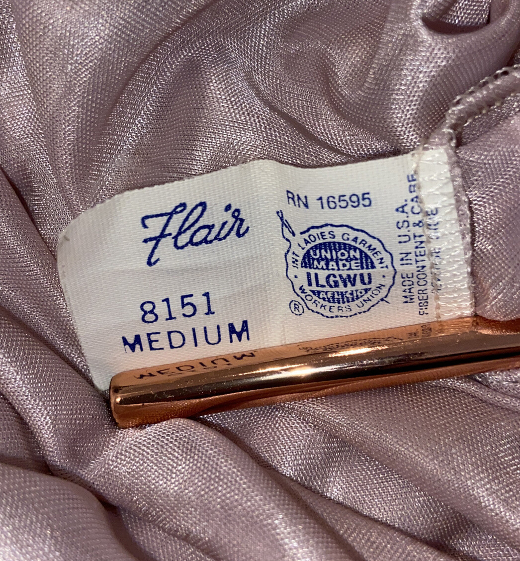 Vintage FLAIR ILGWU Sheer nylon Nightgown Lingerie Hollywood Boudoir Size Medium