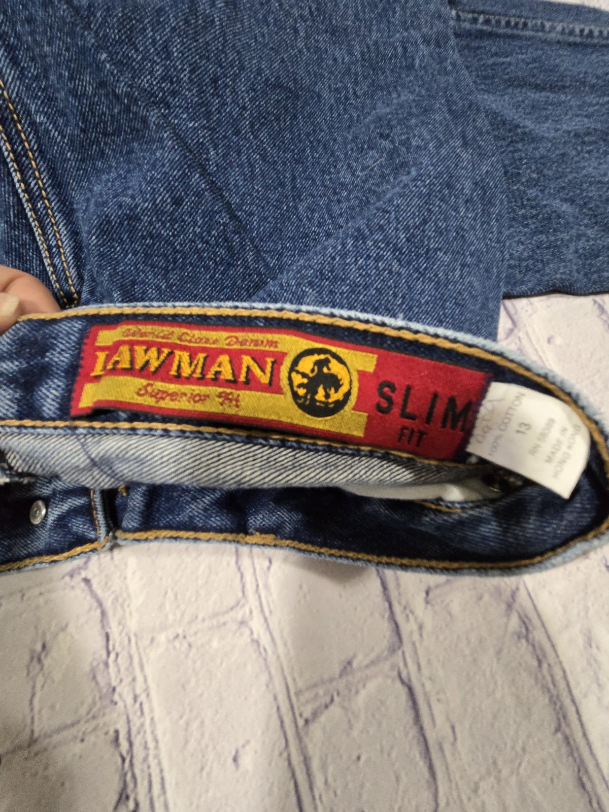 Vintage Bareback Lawman Jeans Studs Slim Fit Sz 13 Vintage Western
