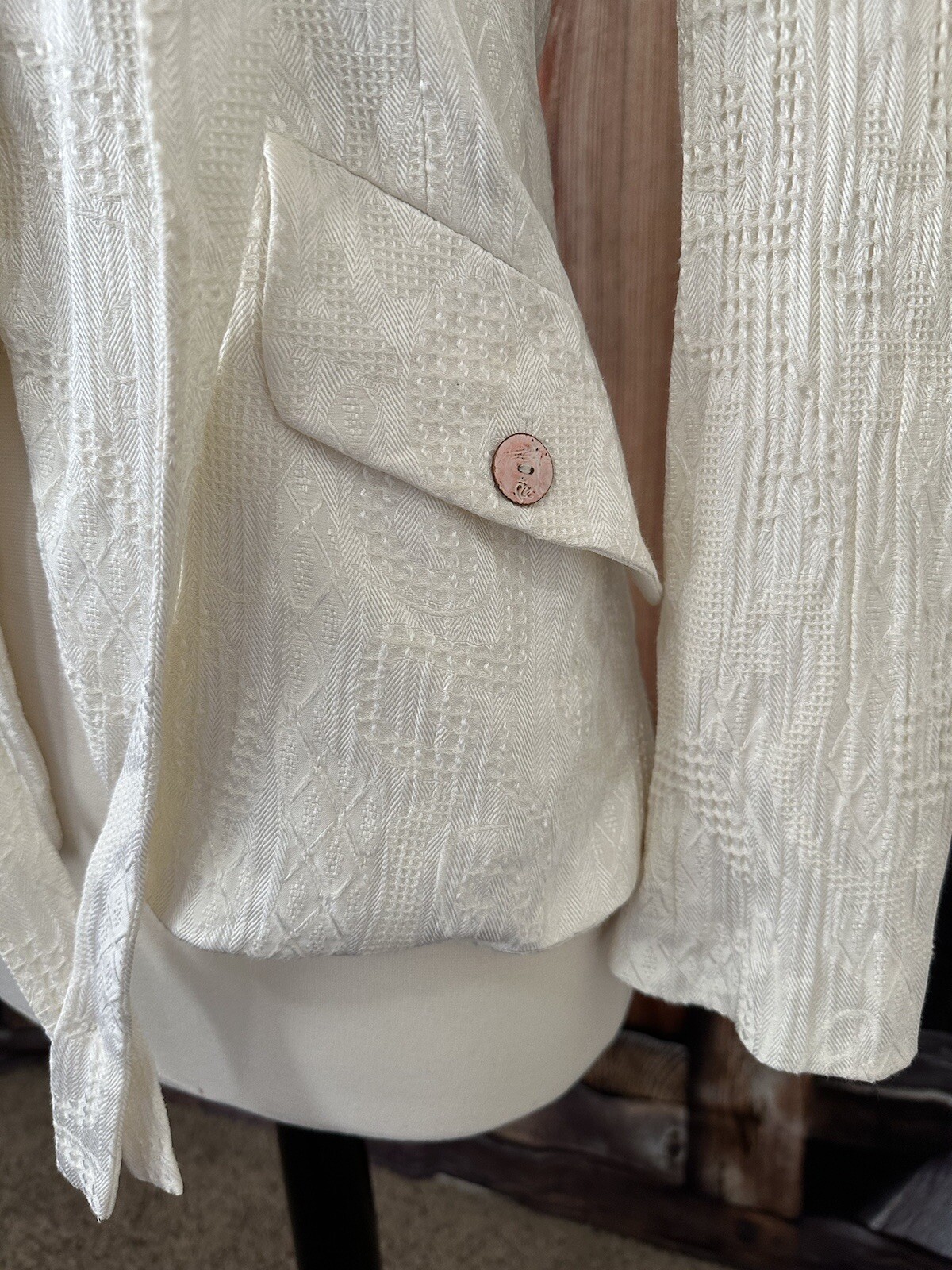 Vintage Women’s Christian LaCroix “Bazar” Vanilla Cream Embroidered Blazer 38