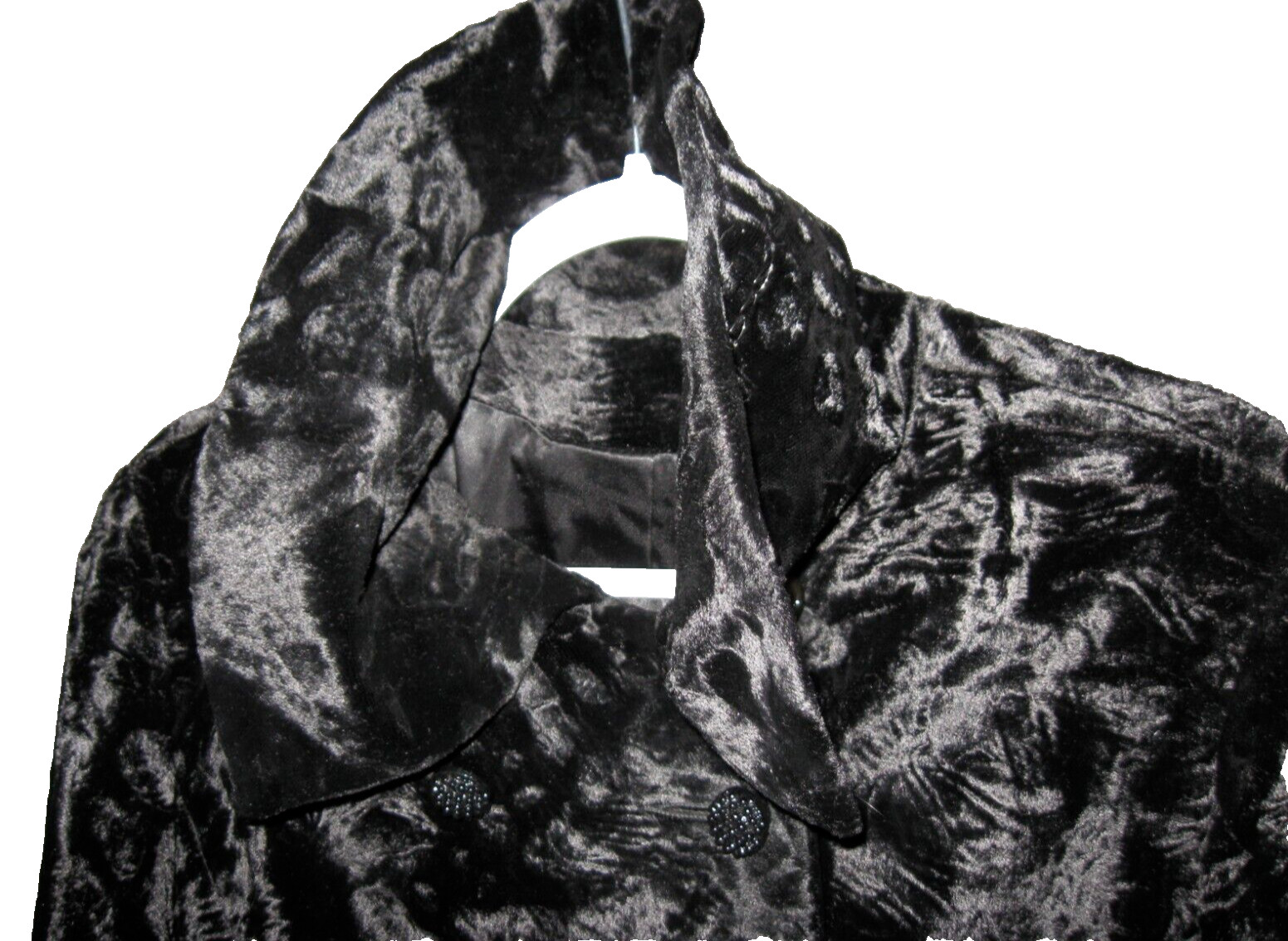 Vintage 1960&rsquo;s Black Crushed Velvet Coat Montaldo&rsquo;s & Borella Sportowne England