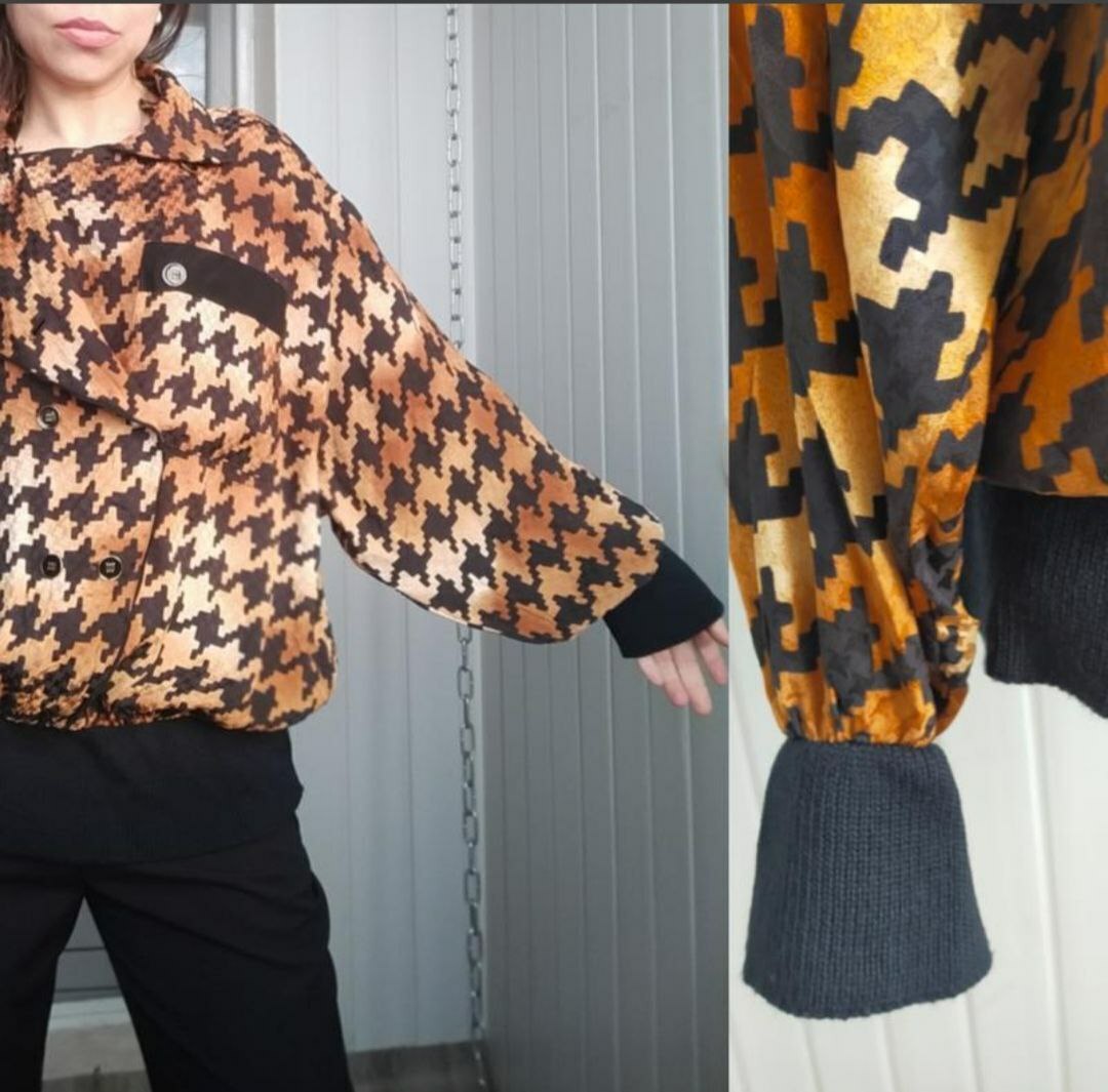 Double-breasted blouse in « houndstooth » Werner Graumann D46/XL