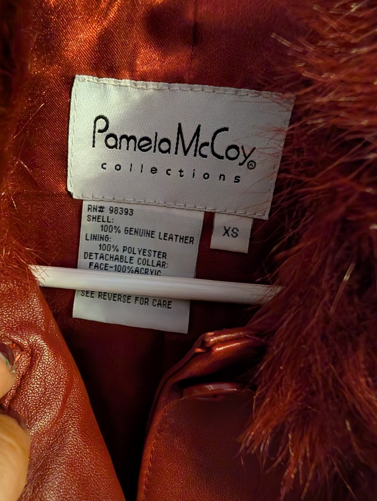 Pamela mcCoy Leather Coat