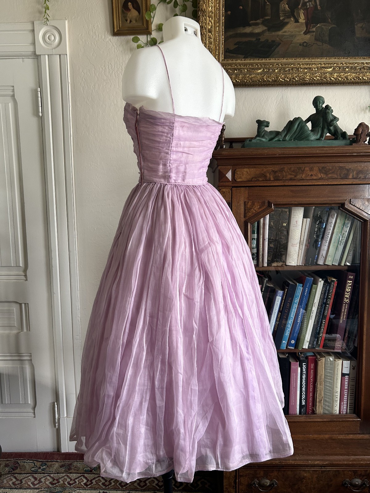 Vintage 1950s Lilac Emma Domb Lavender CHIFFON Organza Party Prom Cupcake DRESS