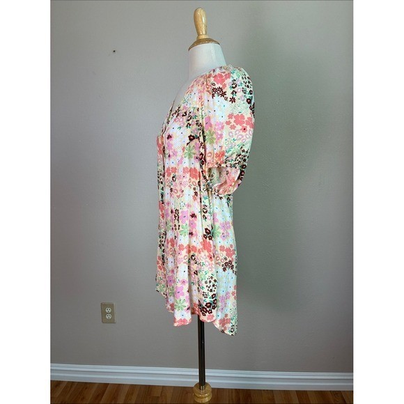 New FREE PEOPLE Small Vintage Combo Callie Printed Tunic Top/Dress Delicate Boho