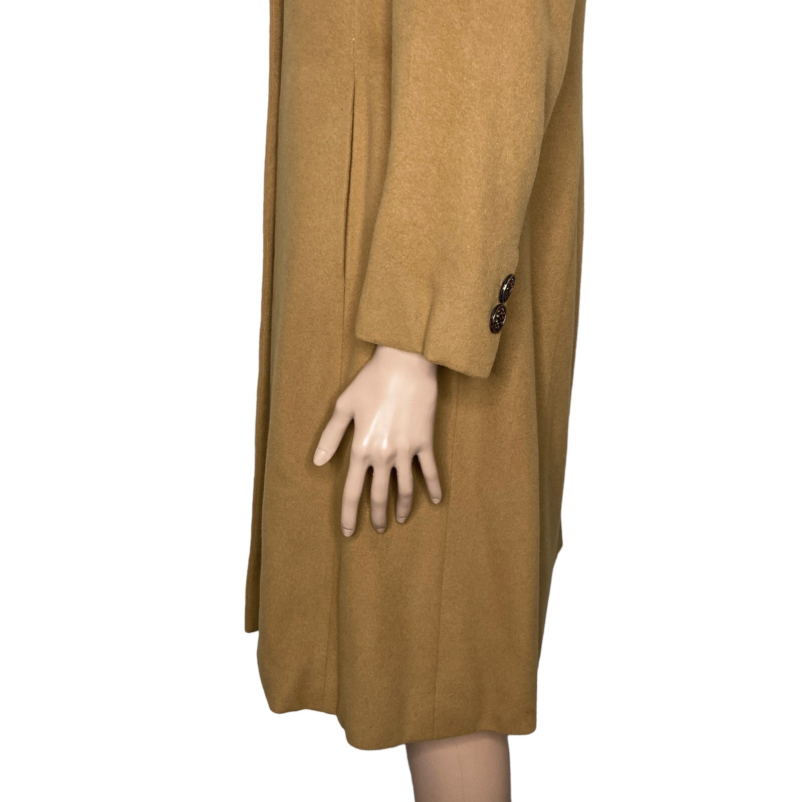 Vintage 40s Cashmere Trench Coat Womens Small Prince Fashions Light Brown