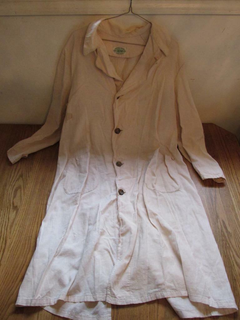 Antique Auto Linen Duster/Car Coat – « Cresco » Tagged/Ashland OH – EXC Cond