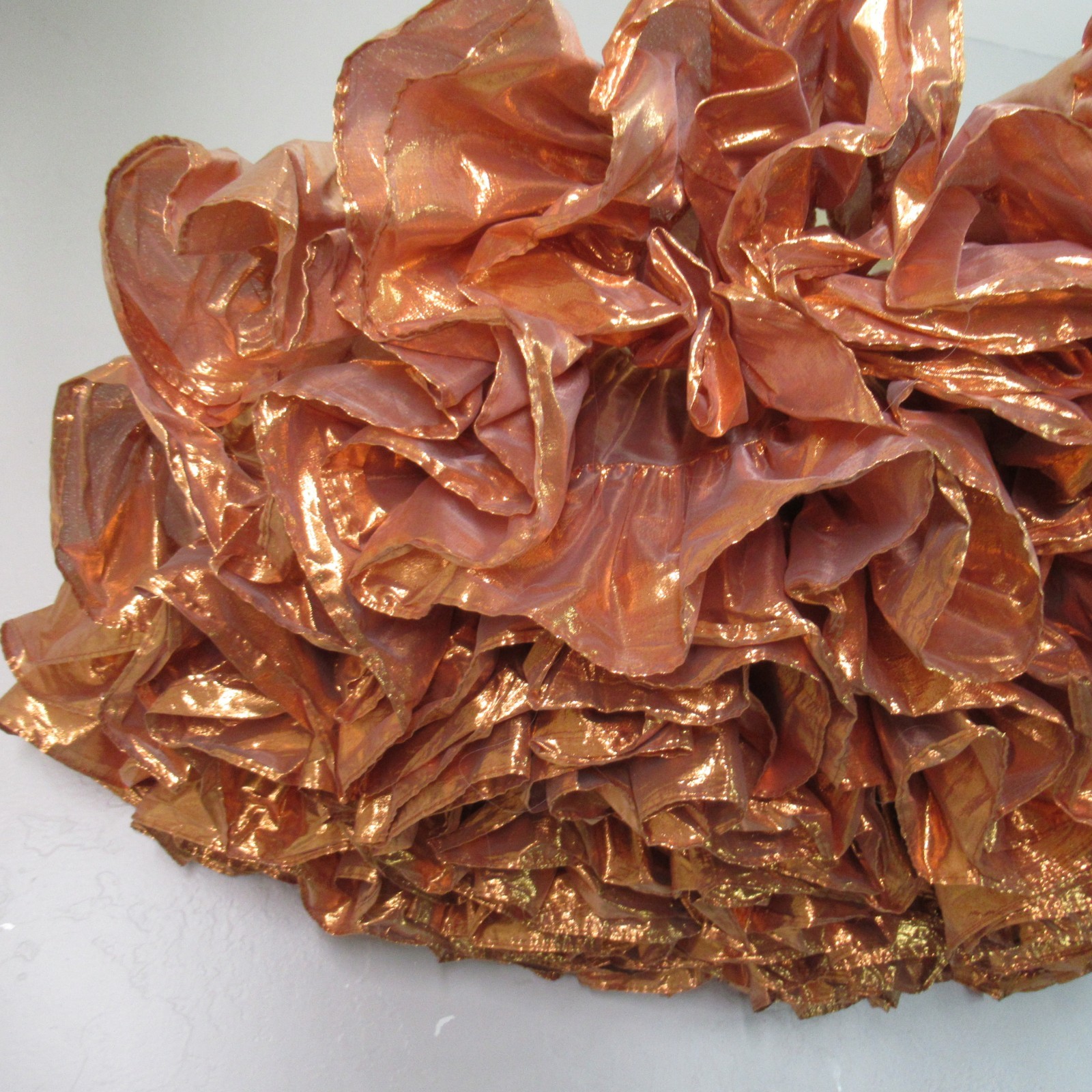 Million Dollar Petticoat Square Dance M Ruffles Metal Copper 3 Tiers 2 Layers