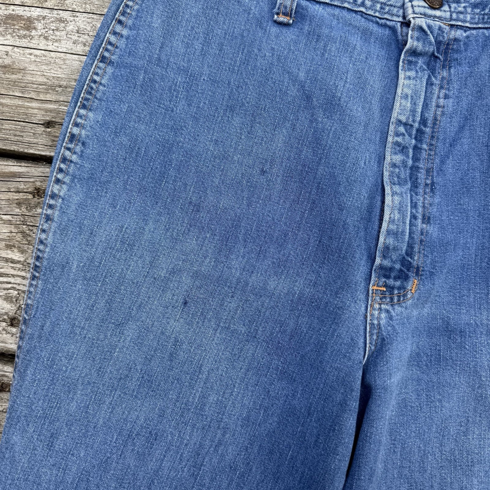Vintage Taylor Togs 1970s High Rise Denim Jeans Horseshoe Embroidery Western 28