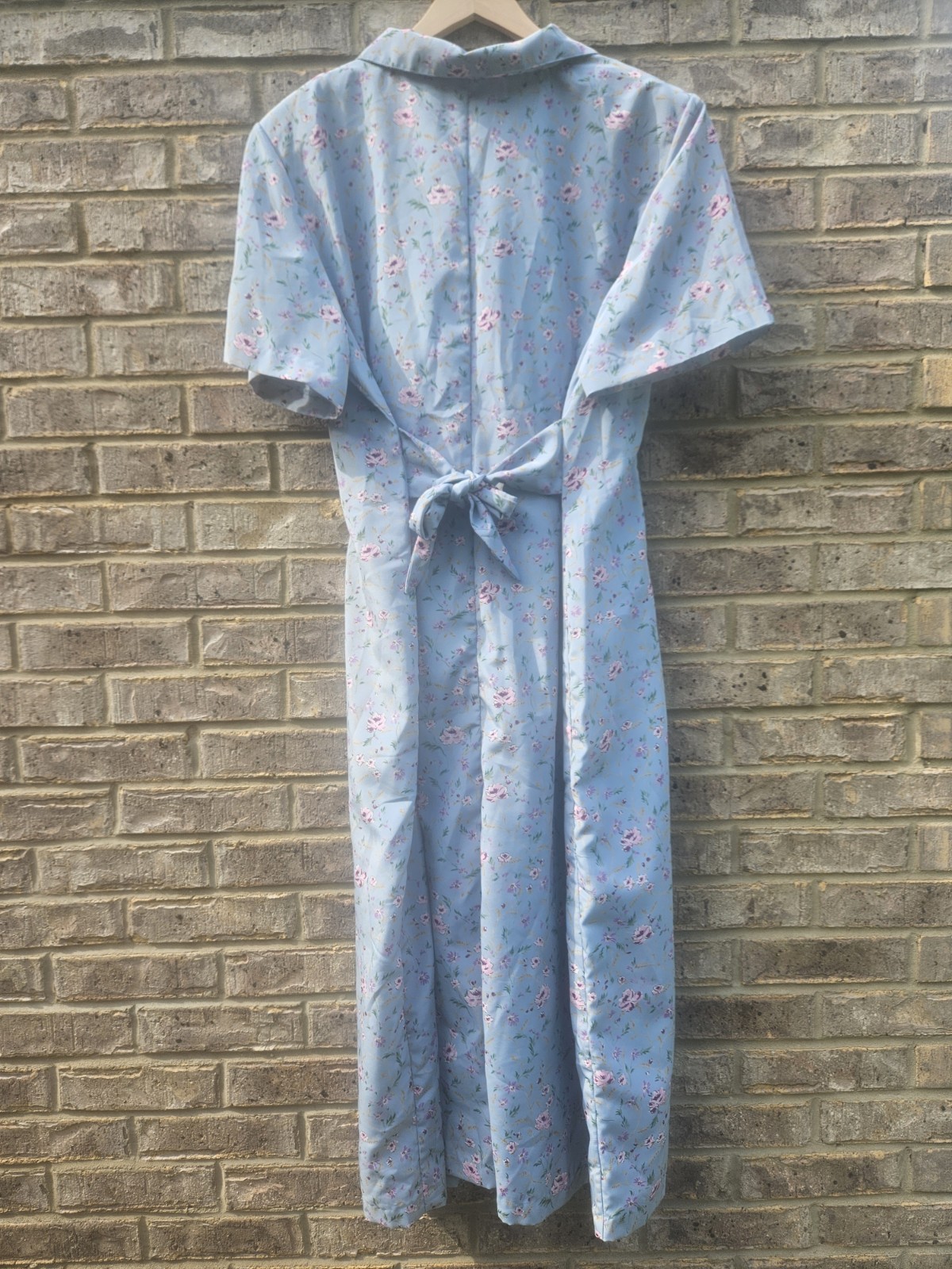 Vintage Womens Plus Floral Button Front Dress Housecoat