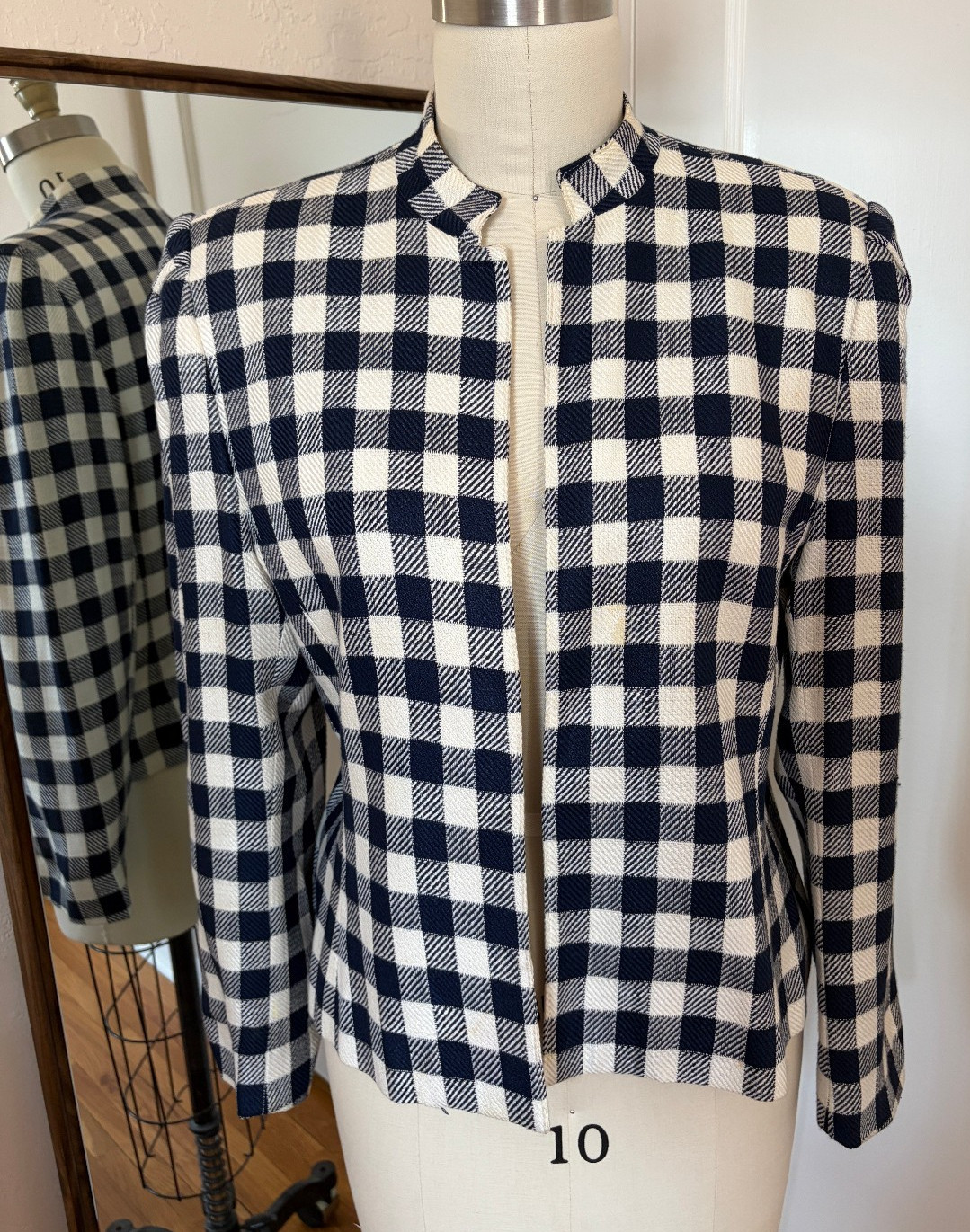 Vintage 1970s Country Suburbans Gingham Blazer Jacket ILGWU Union Made Size 12