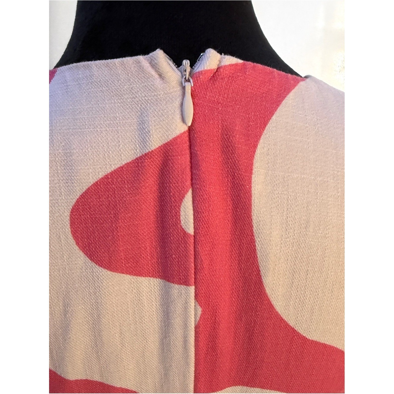 Urban Revivo Side Cutout Pink on Pink Graphic Swirl Retro Midi Dress, Size 4