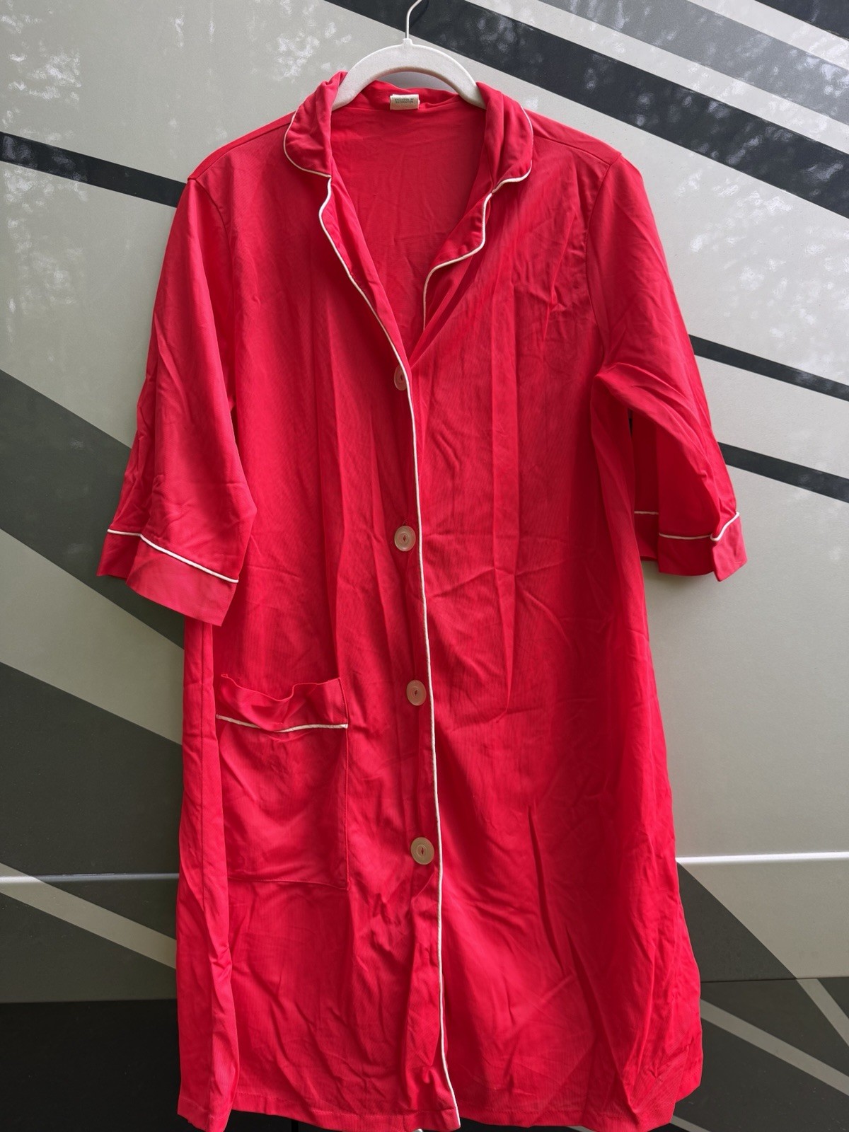 Vintage 60s Gaymode JC Penney red nylon sheer sleepshirt M beach retro