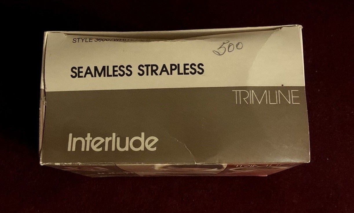 Vintage Strapless Bra White Underwire Seamless Nylon Lycra Spandex 1970s NEW 32B
