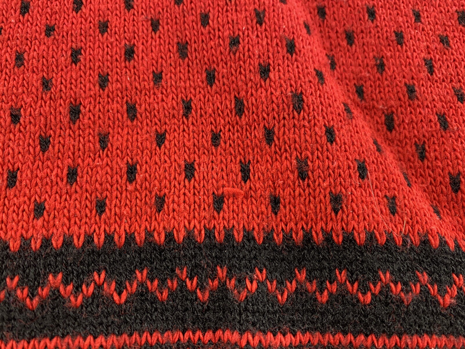 Vintage American Pride Sweater Pullover Nordic Pattern Red Black Acrylic Size S