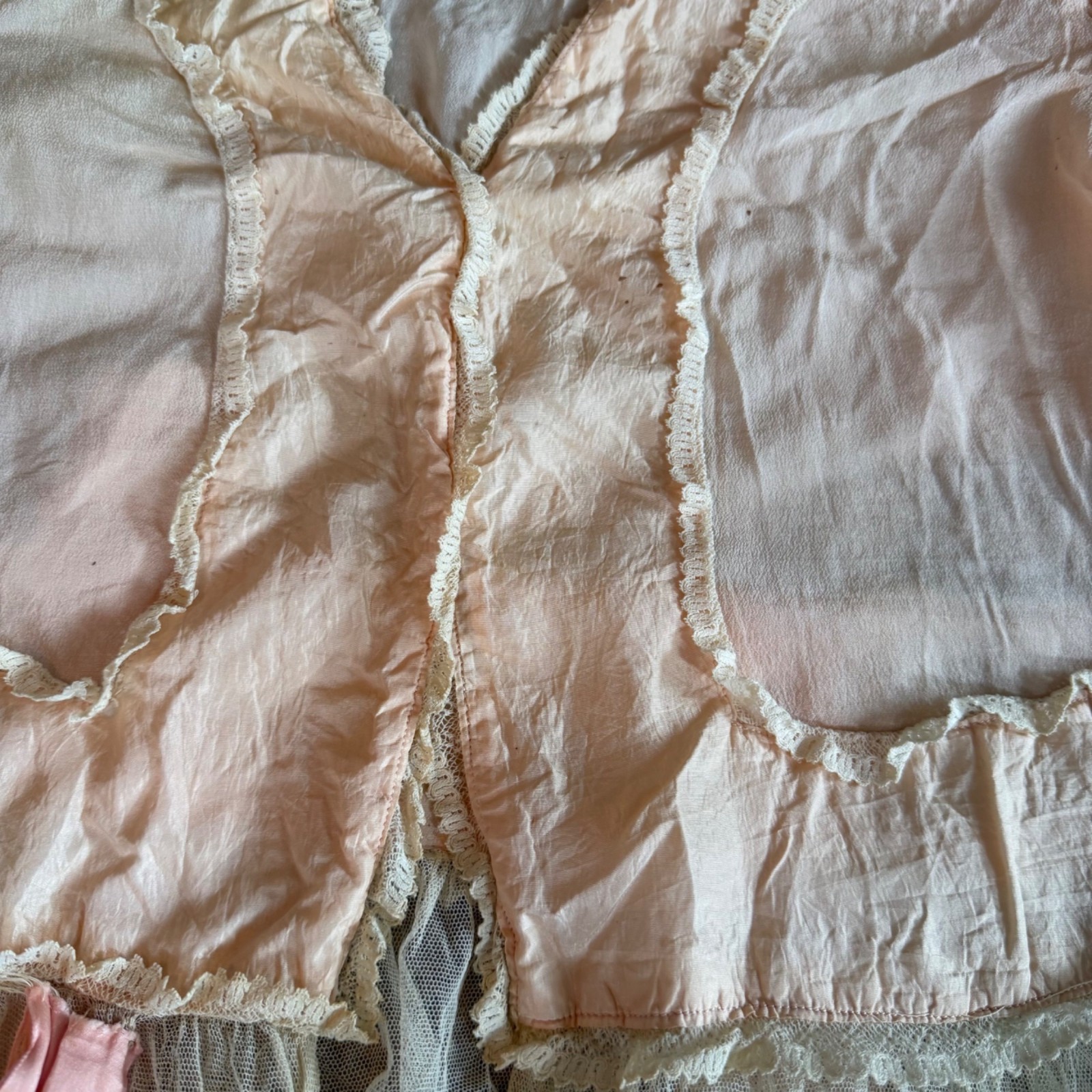 Antique Victorian Edwardian Ethereal Pastel Bohemian Ornate Bed Jacket S