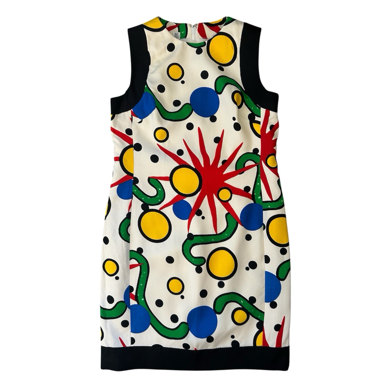 VTG 80s/90s GILLIAN Abstract SILK POP ART Atomic Mod Artsy Statement Dress M/L