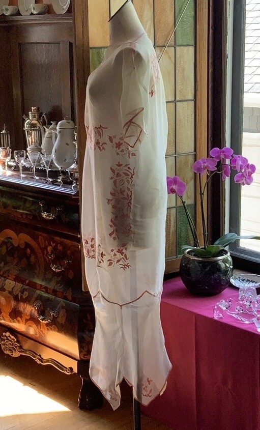 Silk Organza Exquisite Vintage Dress Handmade In France