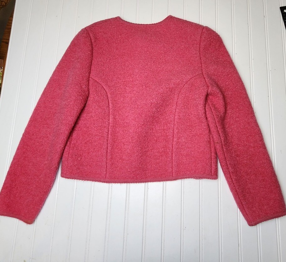 Vintage Pink Barbiecore Jacket Virgin Wool Cropped Blazer Hunter Sportswear