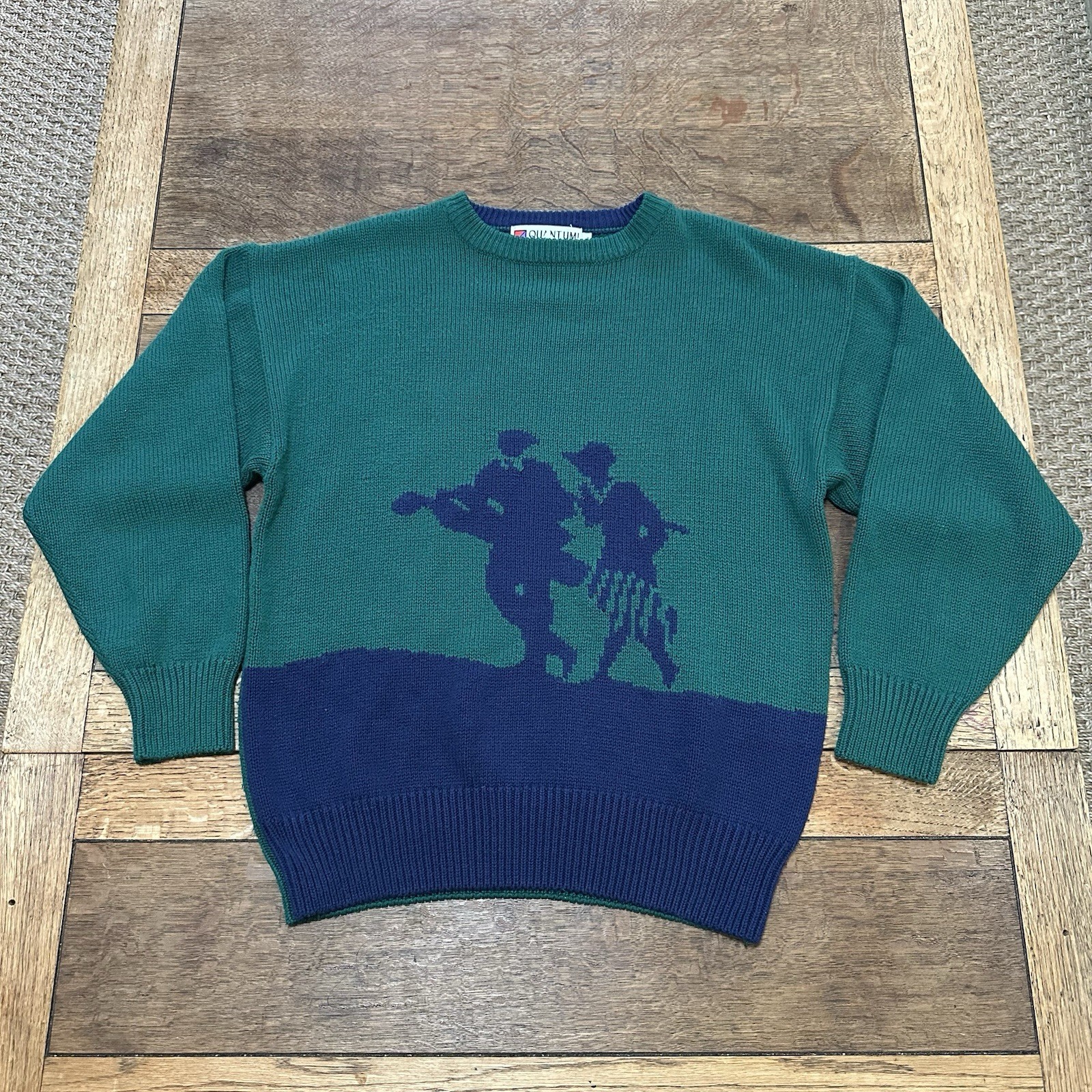 Quantum Sportswear Women’s Vintage Retro Print Golf Sweater Size Large