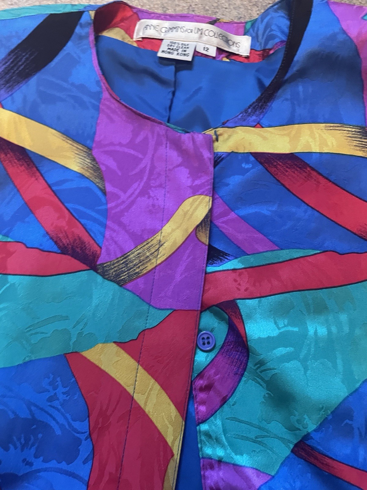 Anne Crimmins Umi Collection Silk Floral Abstract Print Skirt & Jacket Size 12