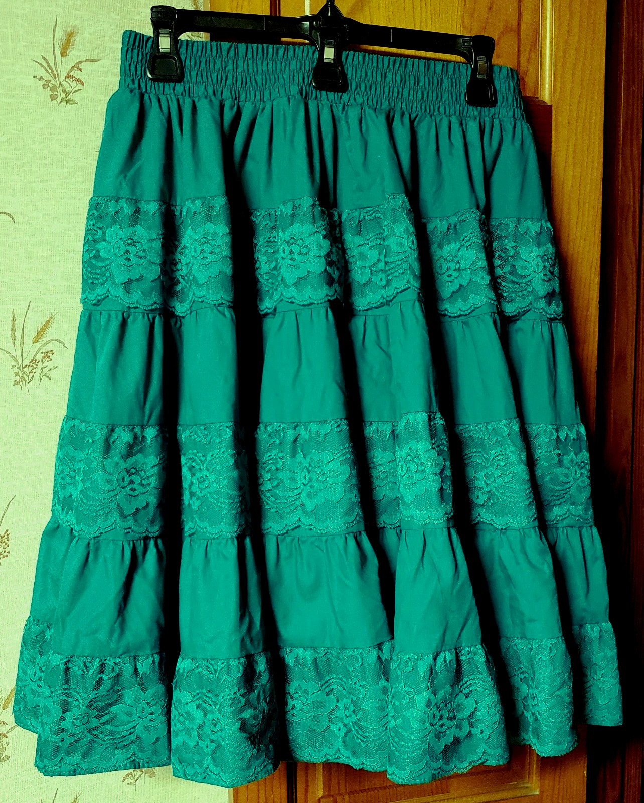 Vintage Square UP USA Dark Teal Green Petticoat SIZE M – Exc+