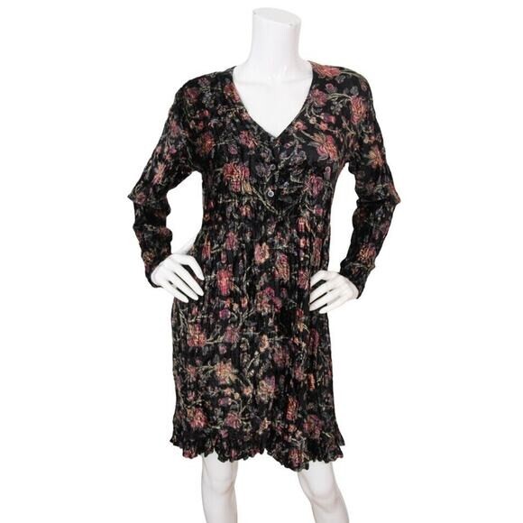 Vintage 90s Nostalgia Velvet Floral Babydoll Mini Dress whimsigoth witch goth