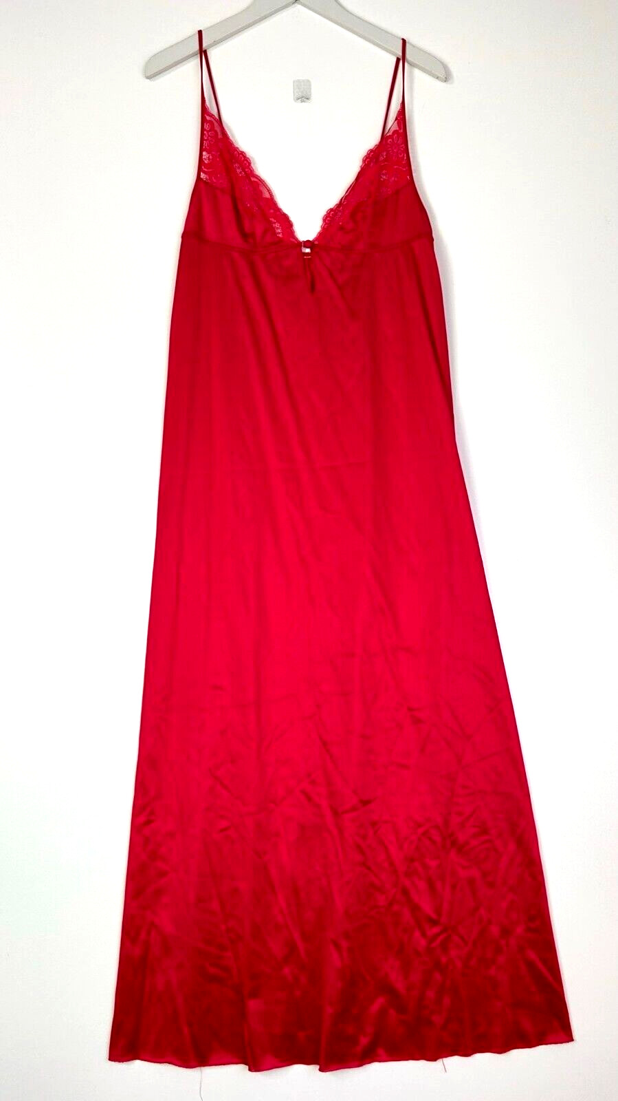 flair lingere by dianne keesee vtg slip night gown dark pink medium lace