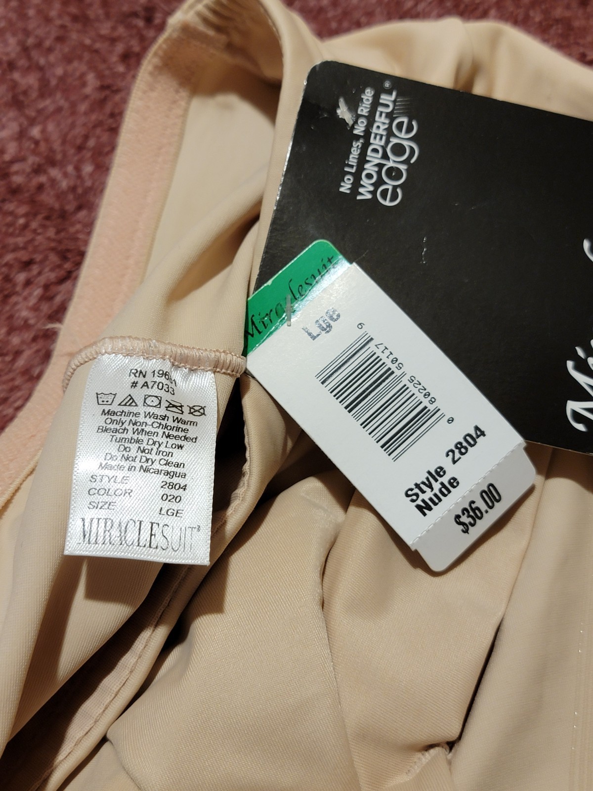 MiracleSuit Brief Extra Firm Control ~ color: Nude, Size Large Style 2804