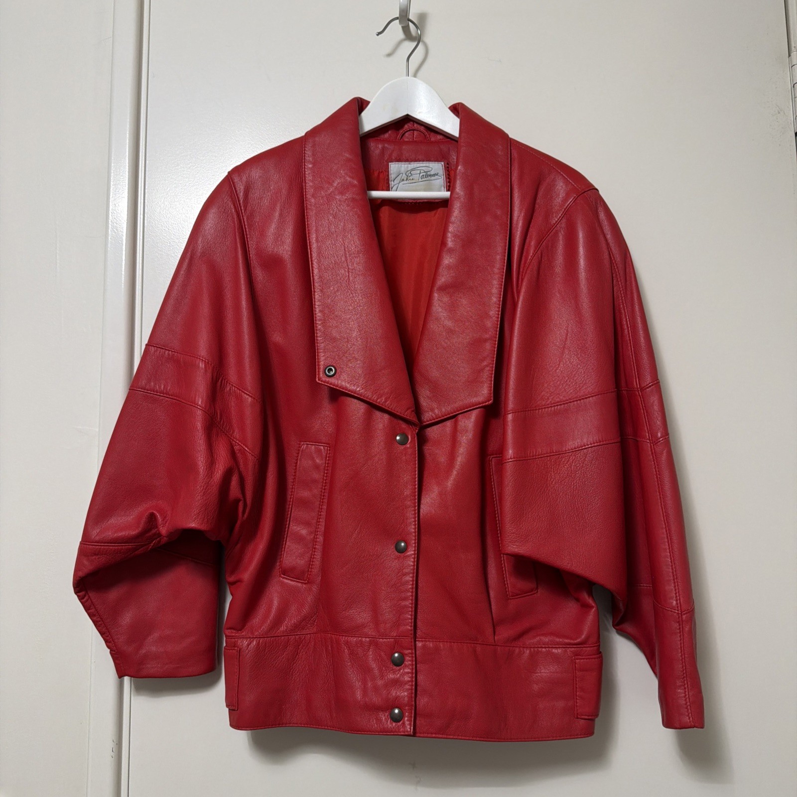 Leather Vintage 1980s Red Jacket size 10/12