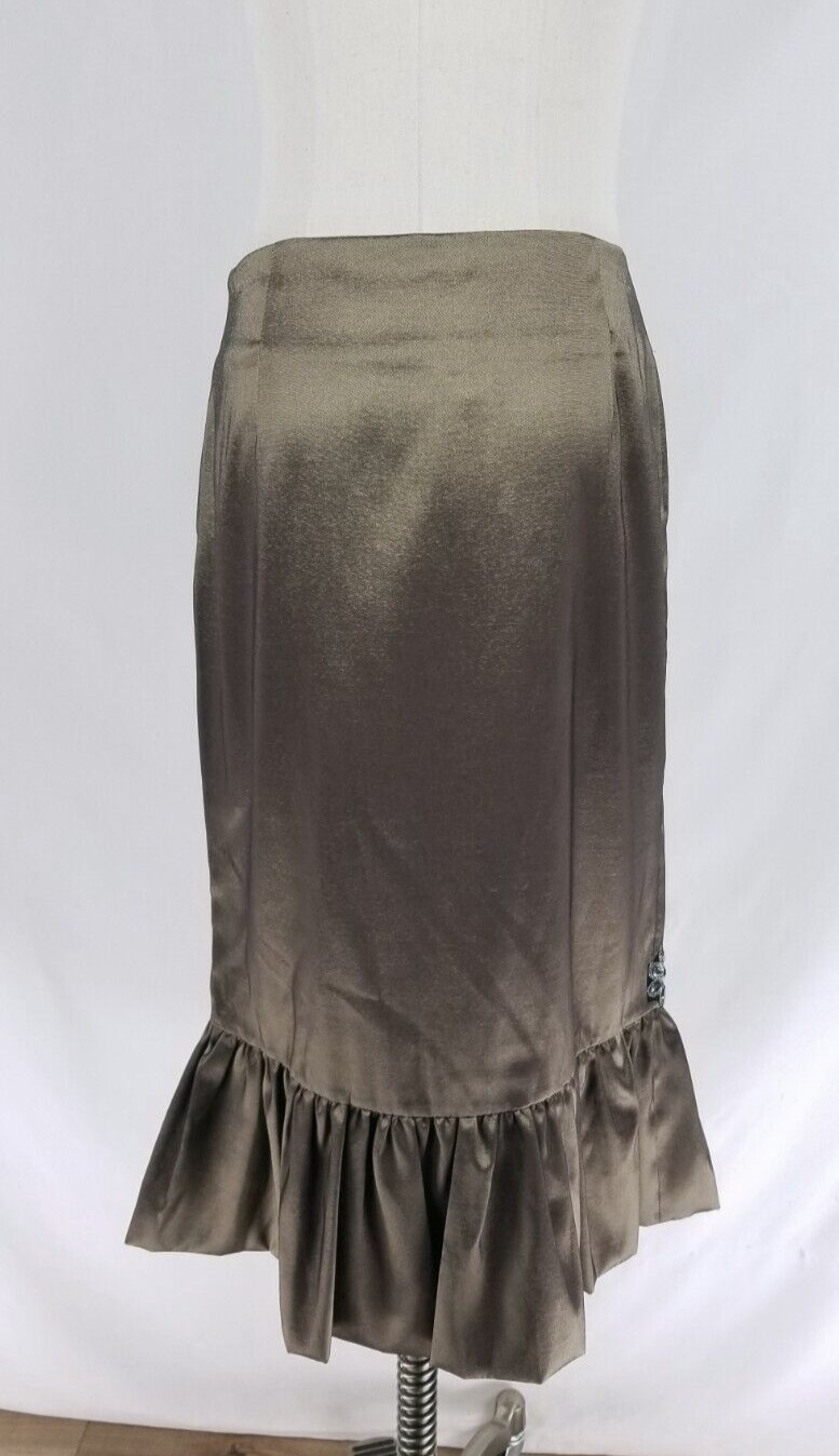 NWT Vtg Rossi Roma Italy Women Size S Silk Blend Skirt Long Sleeve Jacket Bronze