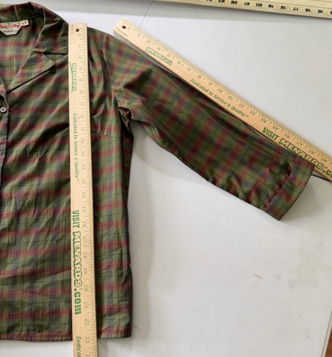 Vtg 50s White Stag Plaid Shirtwaist Dress 38” Bust Broken Zip 23&Prime; Waist