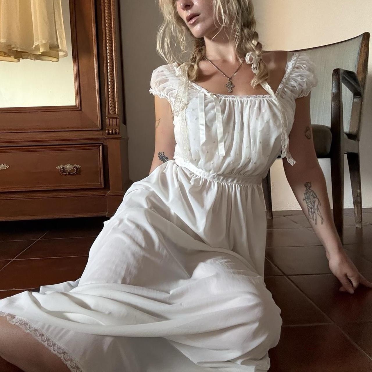 50’s Flower Ghost Nightgown