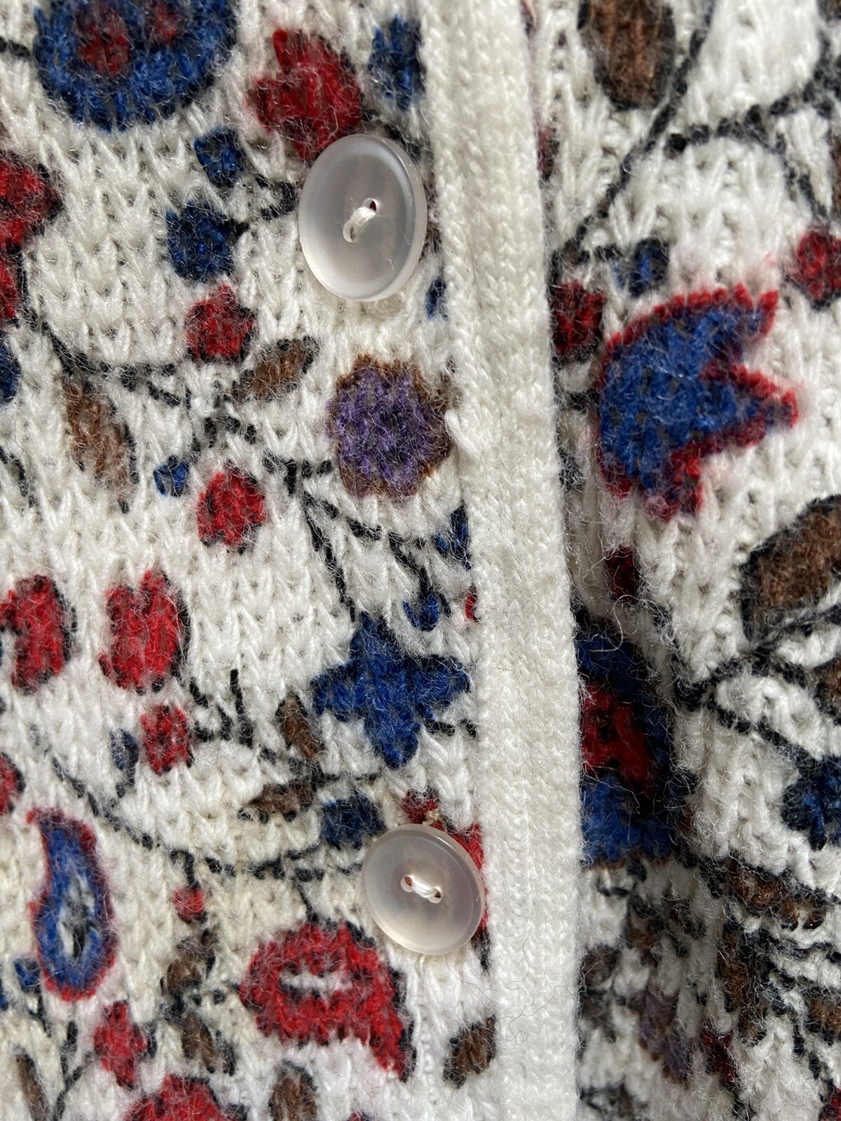 Vintage 1950’s Floral Womens Large Cardigan Sweater Orlan Acrylic GrandmaCore