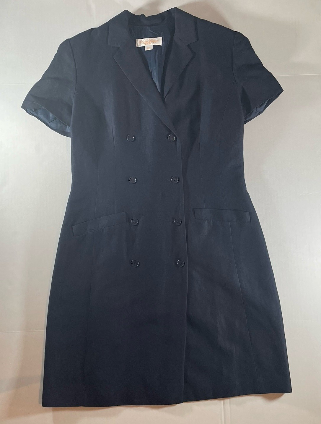 Vintage Brooks Brothers Navy Blue Double Breasted Dress Size 12P Tailored Style