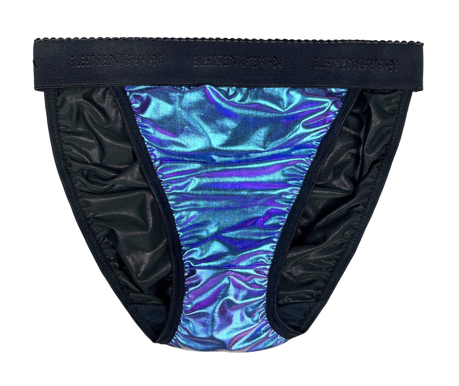 Rio Satin Panty Panty Wide Waistband Holographic Blue Green M