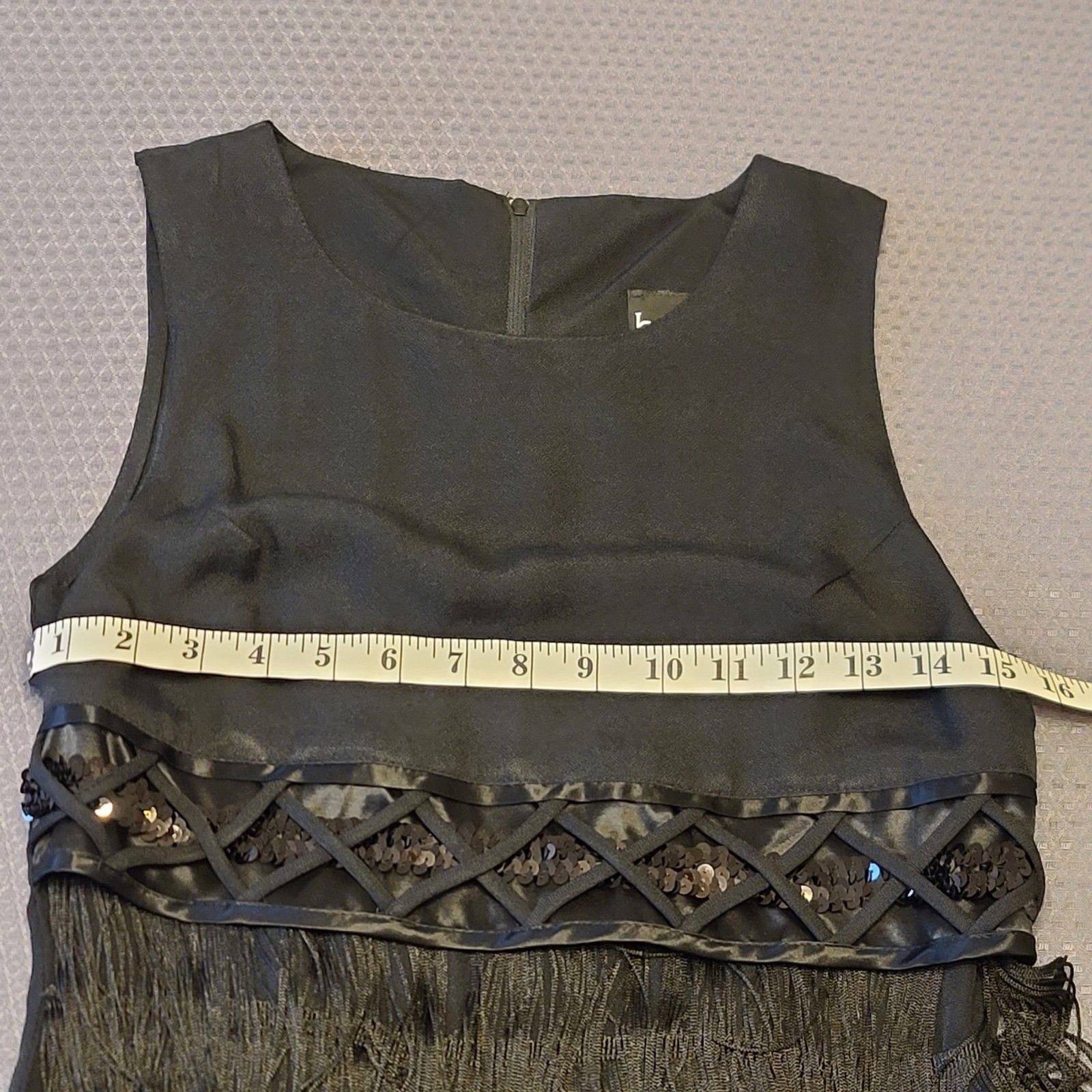 Vintage Brioche California Black Flapper Dress Tassels And Sequin Size 7/8