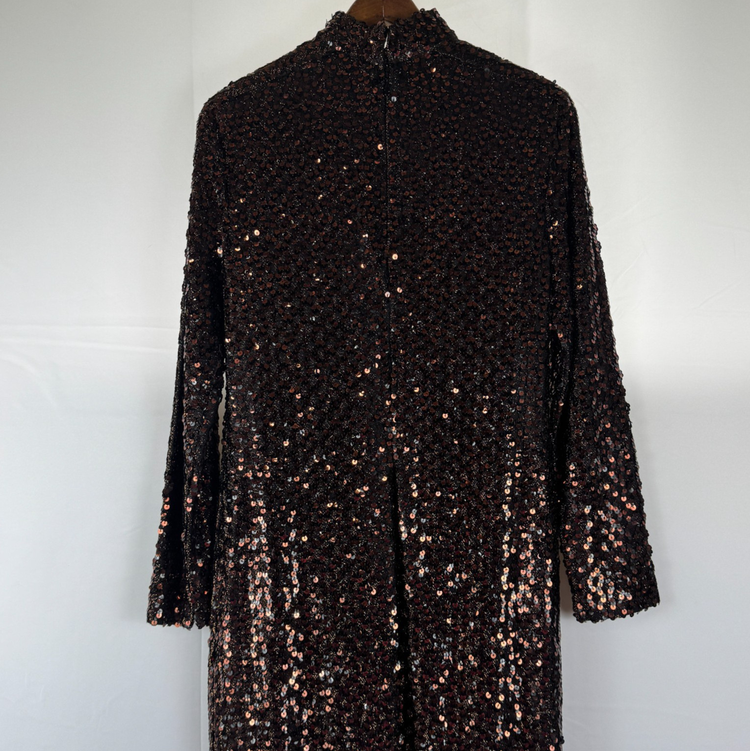 Marita By Anthony Muto Retro Bronze Sequined Long Vintage Dress 60&rsquo;s