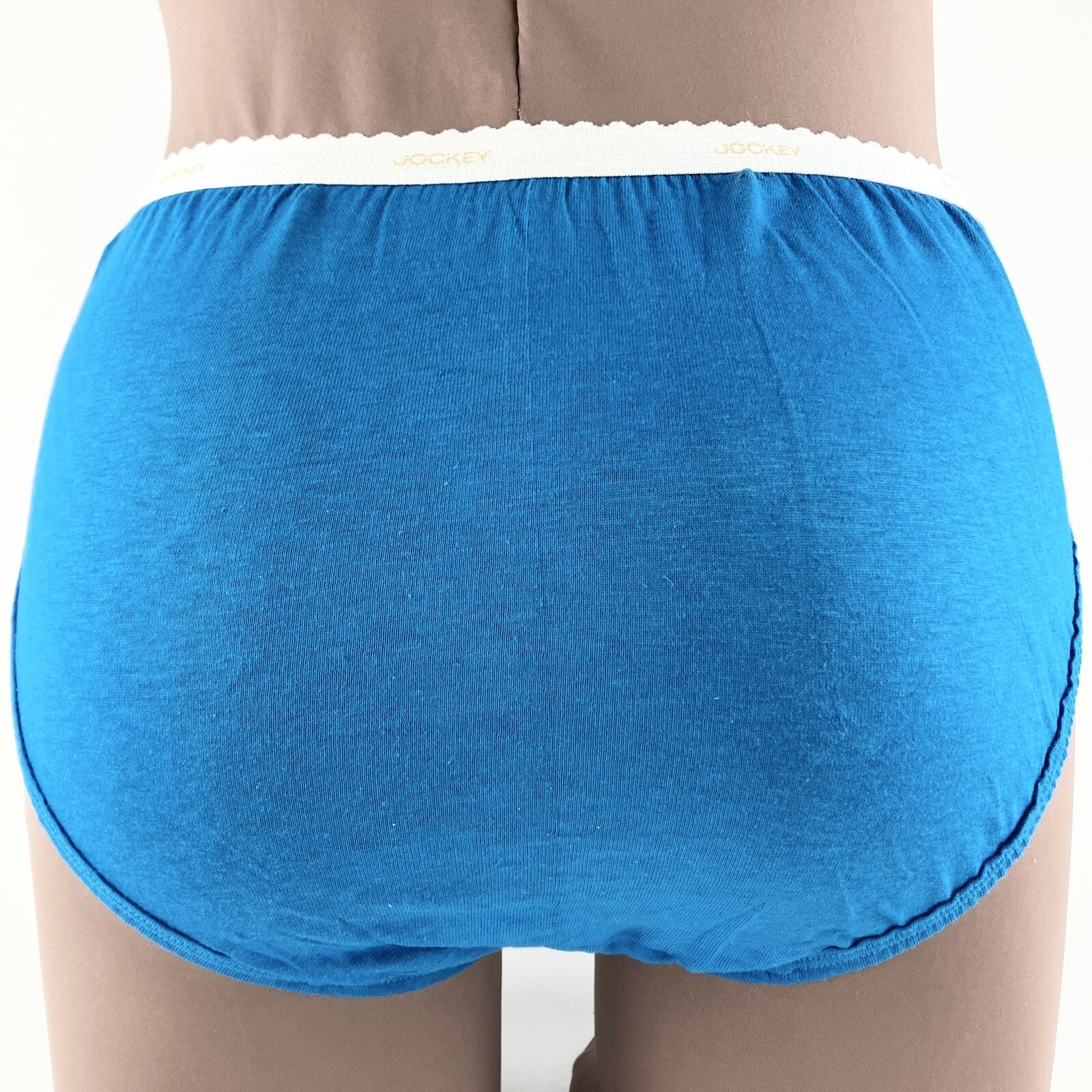 1987 Jockey Hipster Panties High Waist Signature Brief Blue Size 6 Combed Cotton