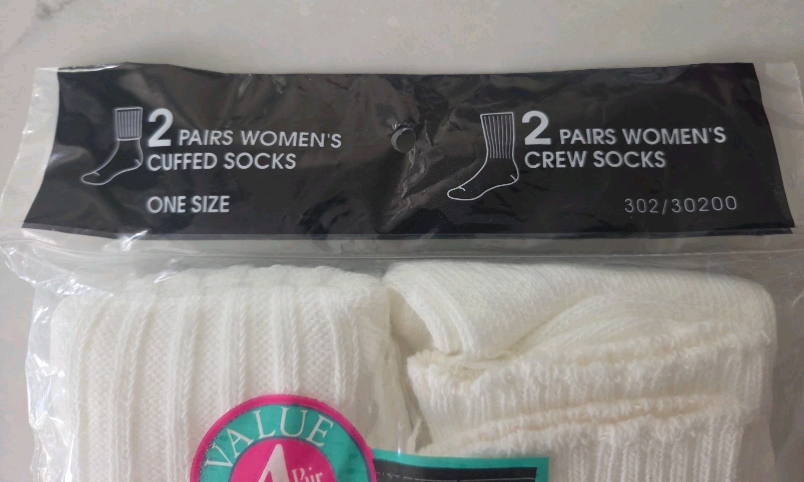 L&rsquo;eggsWear Basic Sox 2 Cuffed & 2 Crew Socks, One Size, USA, Leggs Wear Sox