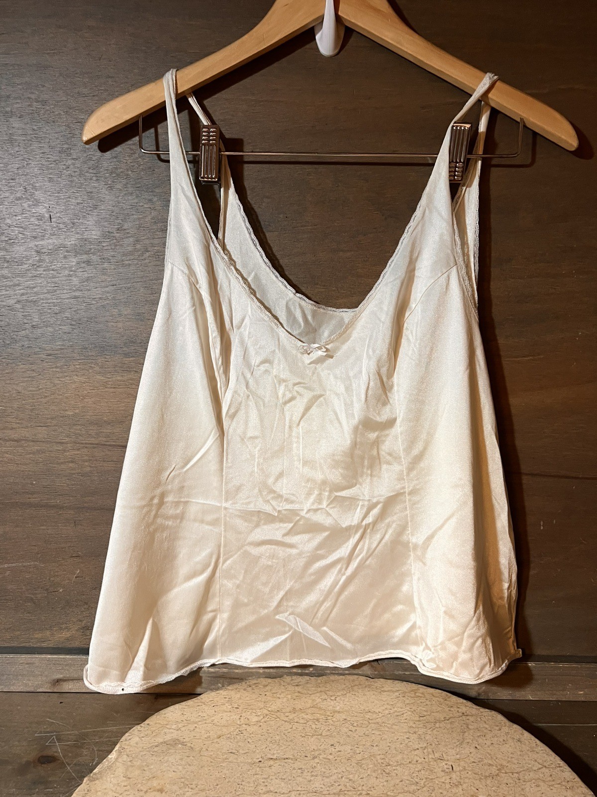 Vintage Vassarette Camisole PULLOVER Slip Tank Top Sz LARGE 42 White Retro 70&rsquo;S