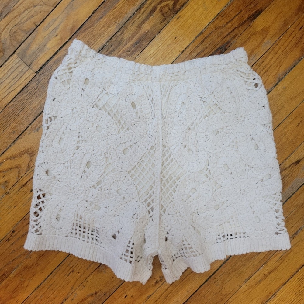 Cream Crochet Women&rsquo;s Shorts NWOT Boho Cottagecore Coastal Gma