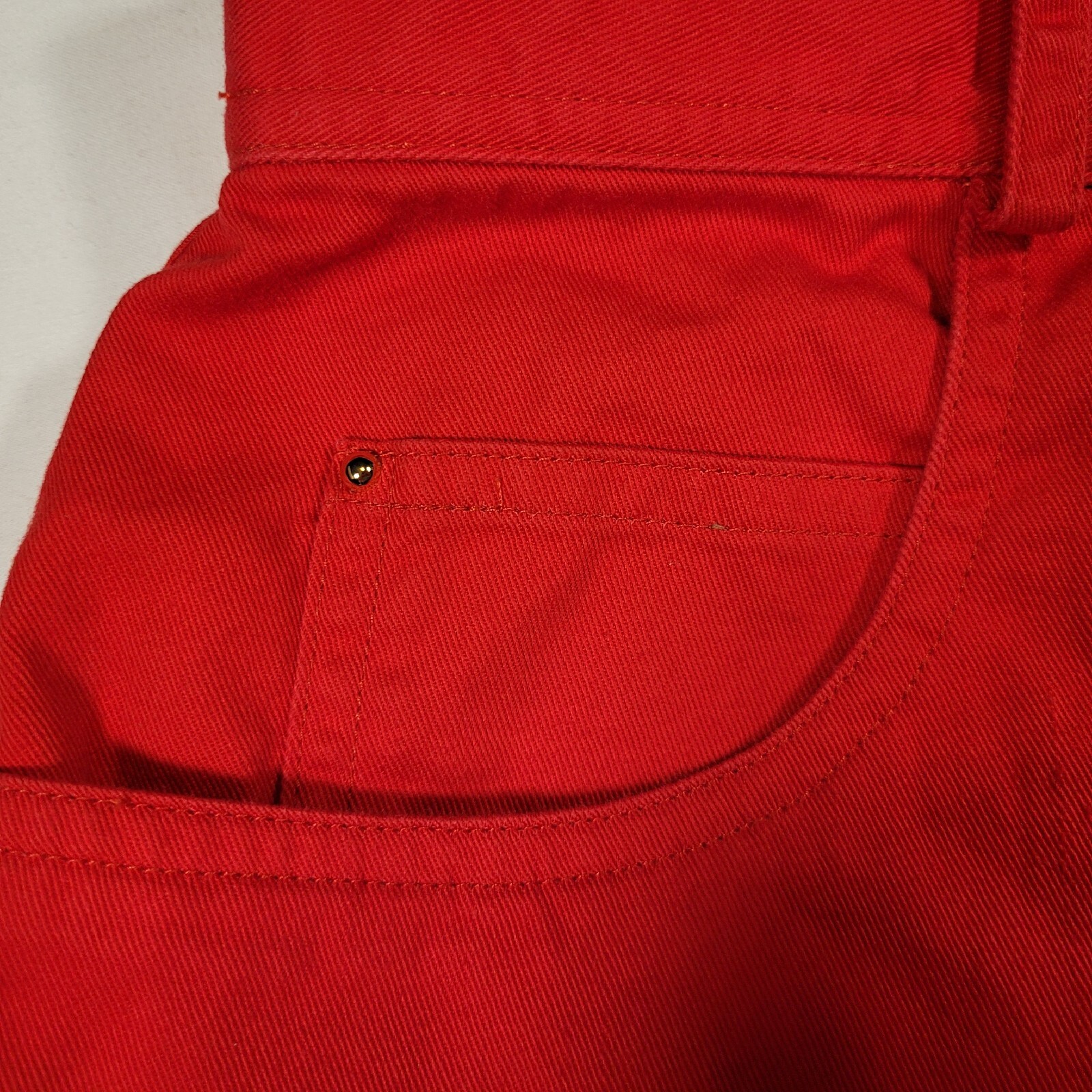 VTG BOUILLABAISSE by Deborah, Red Lined Pant Womens Size 6 Baggy Cotton RARE 80s