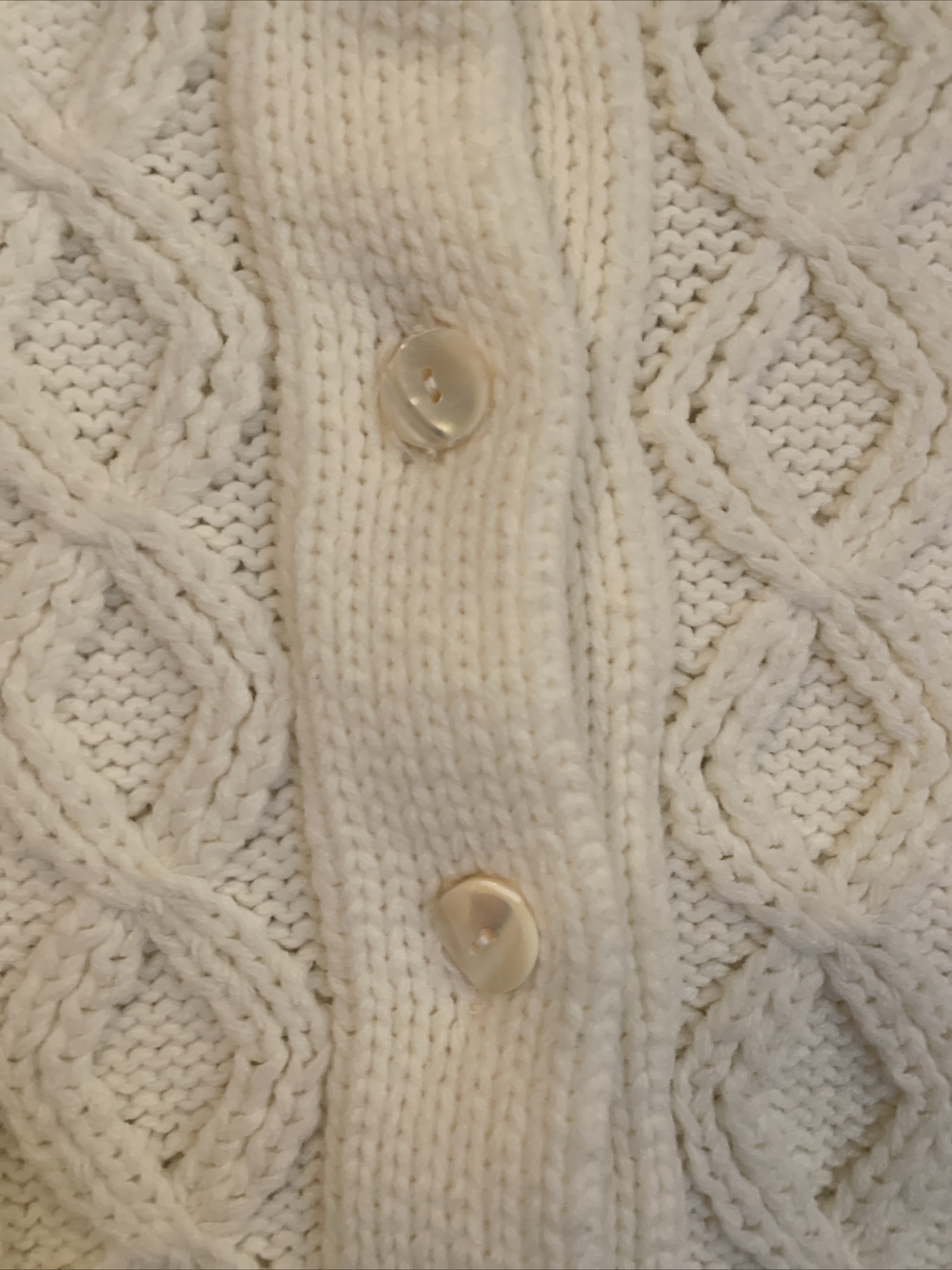 Vintage Cable Cardigan Sweater 100% Acrylic Gimbels Japan No Size Tag S/M ?