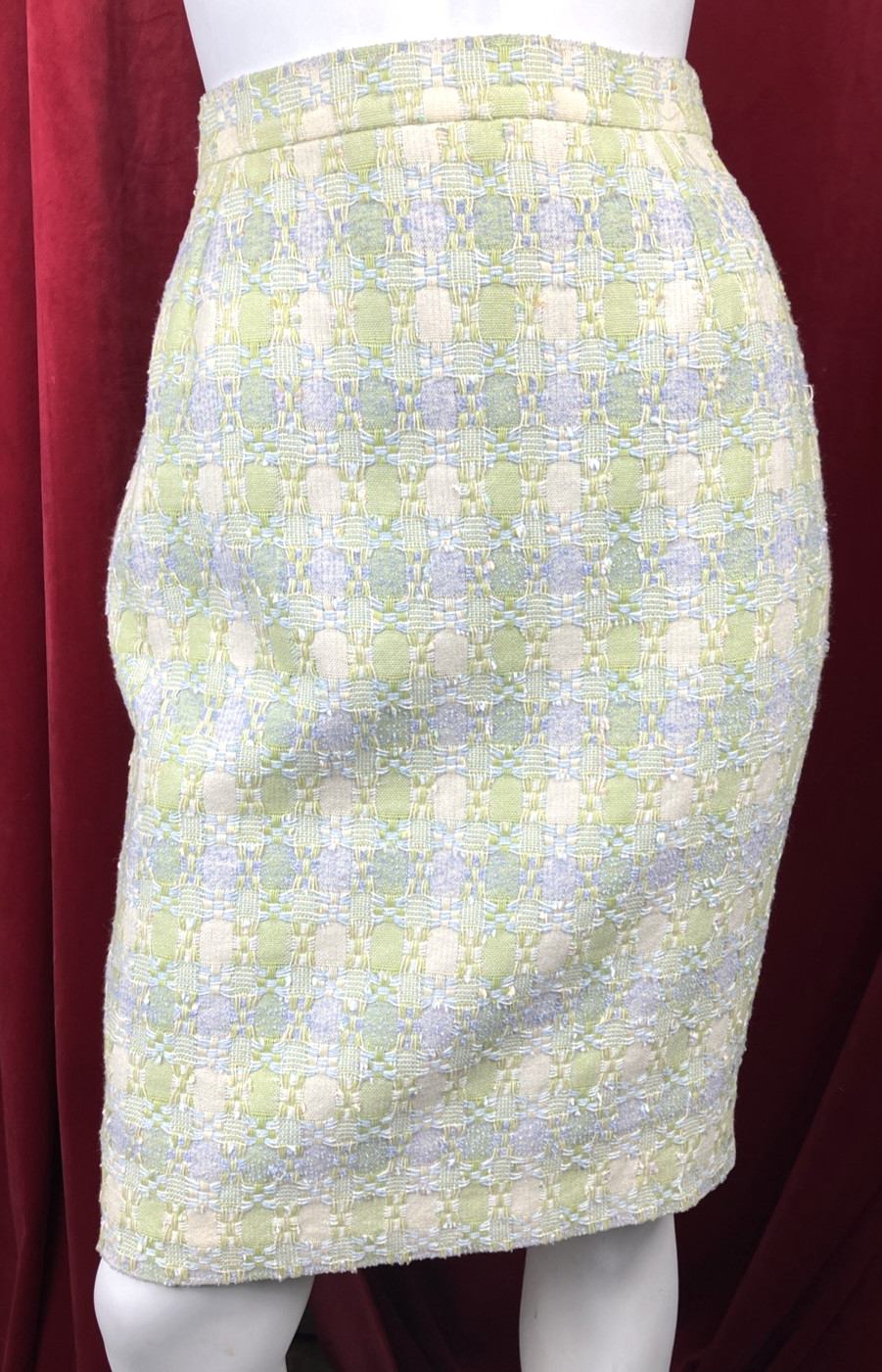 36 Vintage 1990s Christian Lacroix Embroidered Tweed Skirt Suit Point Collar