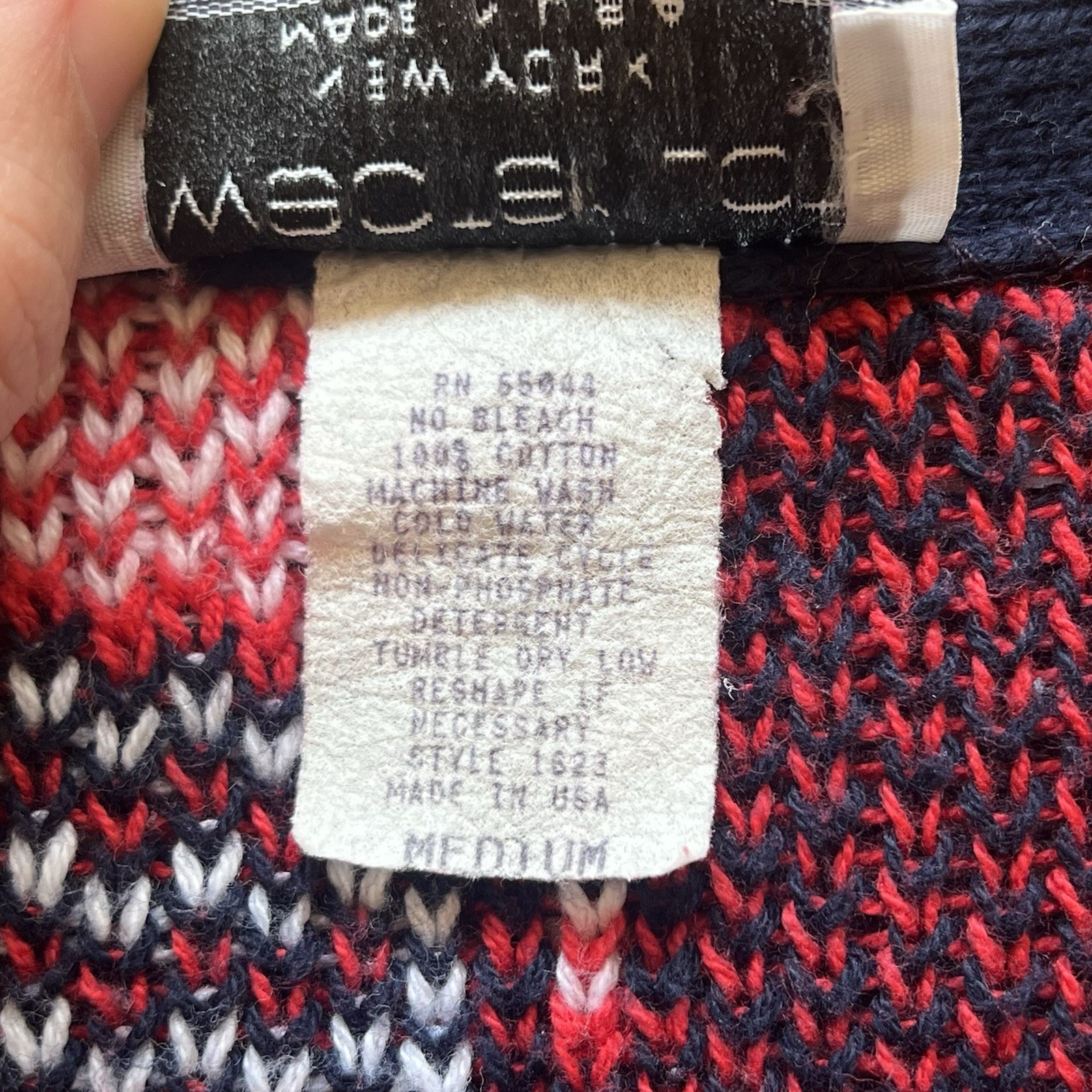 Loft Sweater Vest USA Flag Patchwork Medium Cottagecore Grandmacore Vintage